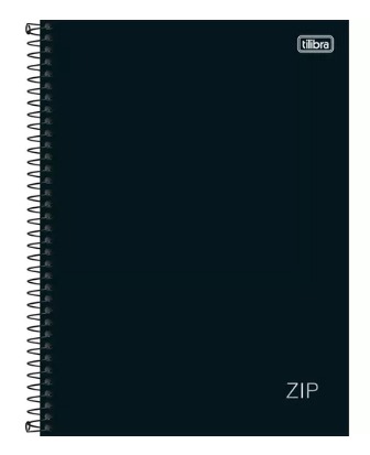 Caderno Universitário 10 Matérias Zip Preto Tilibra